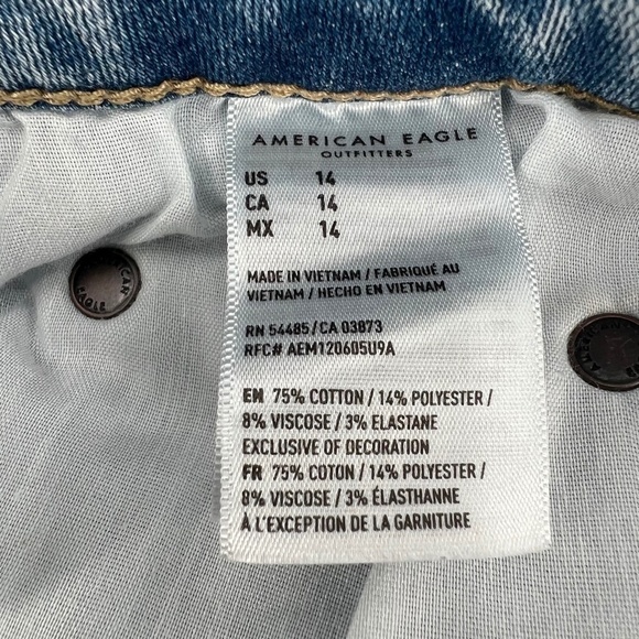 American Eagle Next Level Stretch Cut Off Jean Shorts Size 14 Women's - Picture 4 of 7